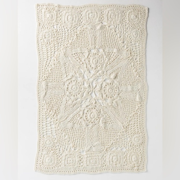 Anthropologie Other - Anthropologie ASPEN CROCHET KNIT THROW BLANKET Style No.  4541315670022 …
